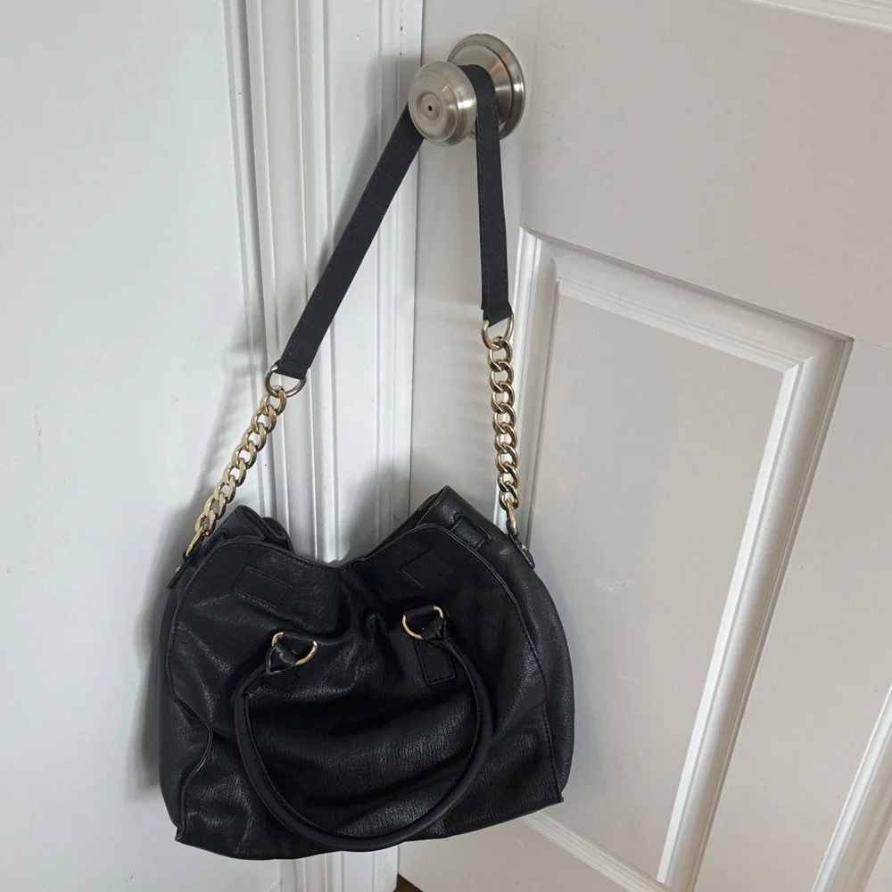 Michael Kors Black Shoulder Bag with Gold Chain